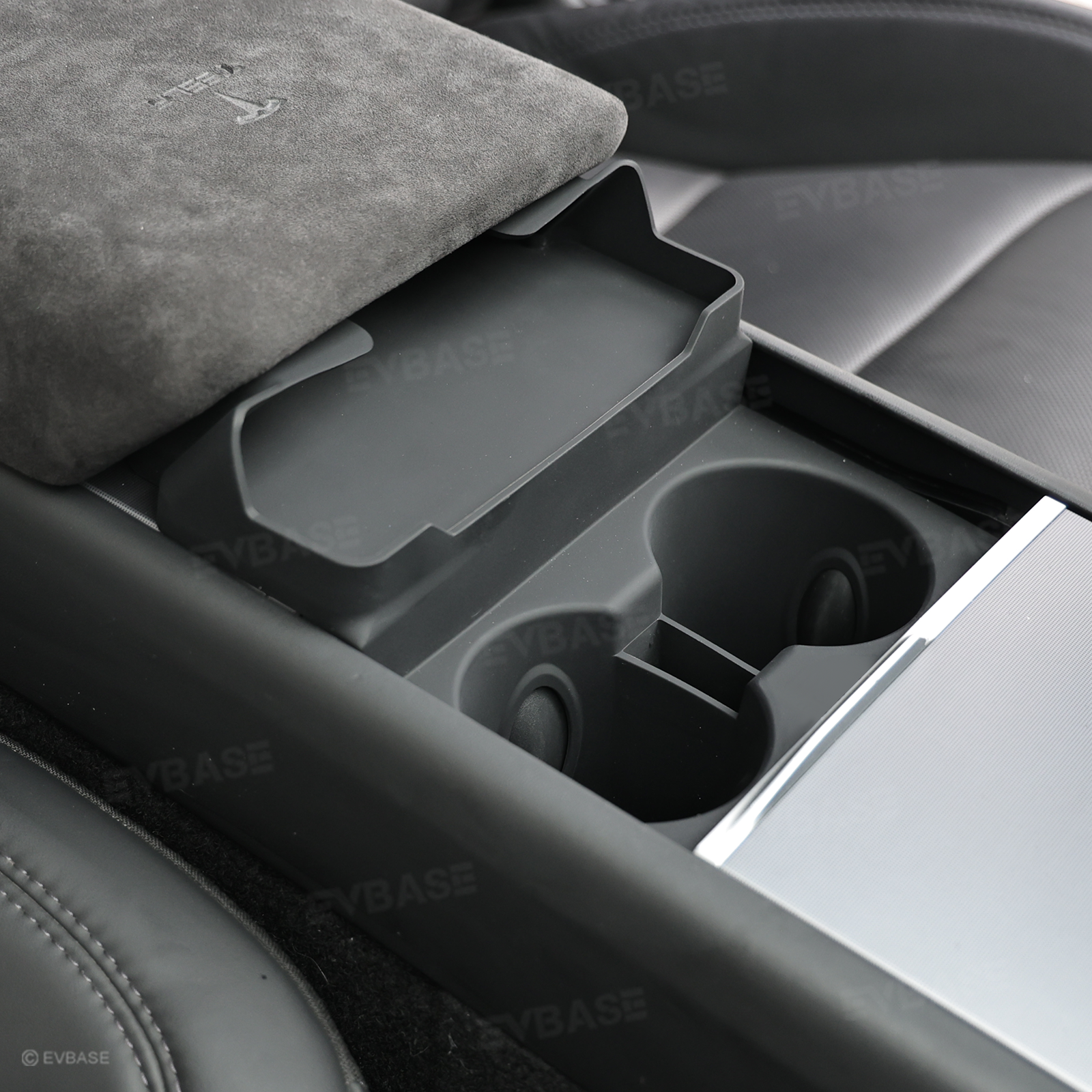 Model Y Juniper/ YL/ 3 Highland Silicone Center Console Cup Holder Insert Armrest Storage Organizer