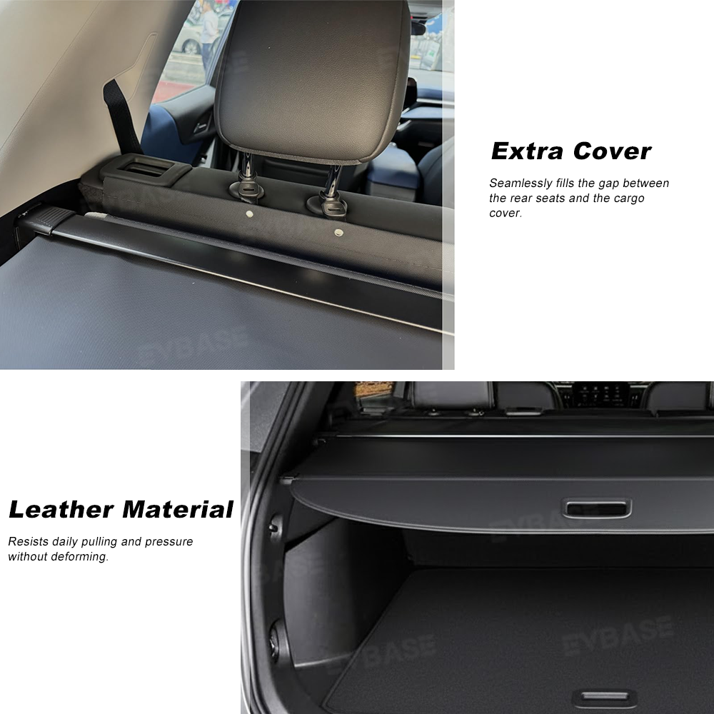 Retractable Cargo Cover for Chevrolet Equinox EV Rear Trunk Security Privacy Shade Leather Cargo Organizer