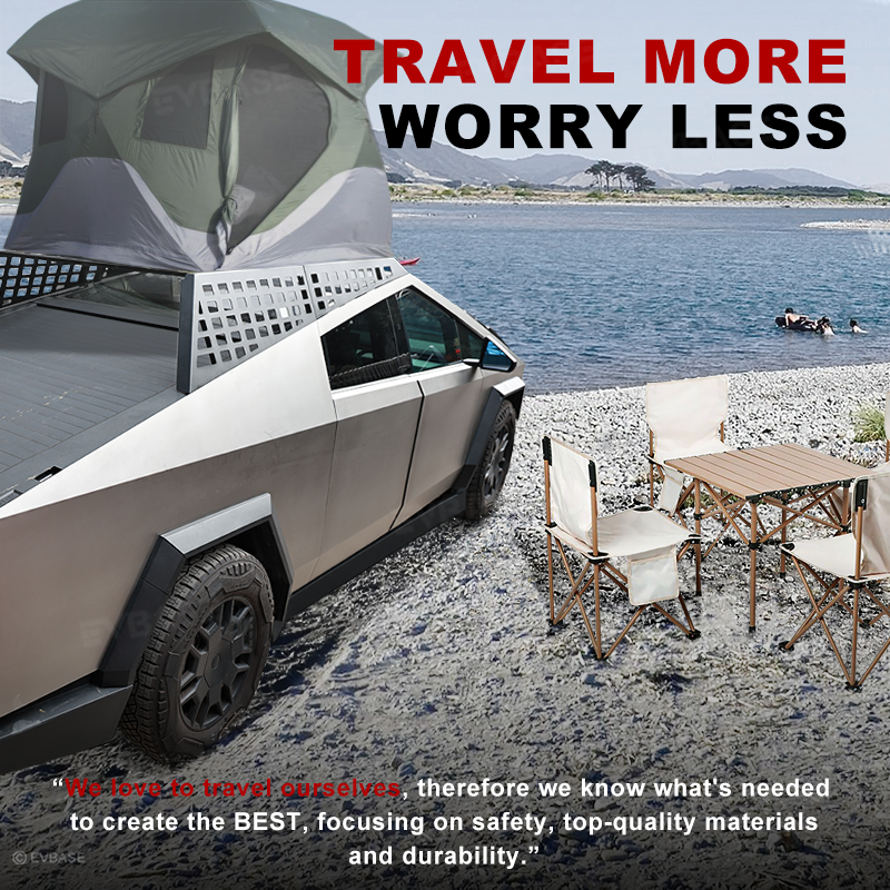 Cybertruck Roof Platform Cargo Rack System 2.0 With Molle Panel for Tesla Cybertruck Exterior Accessories EVBASE