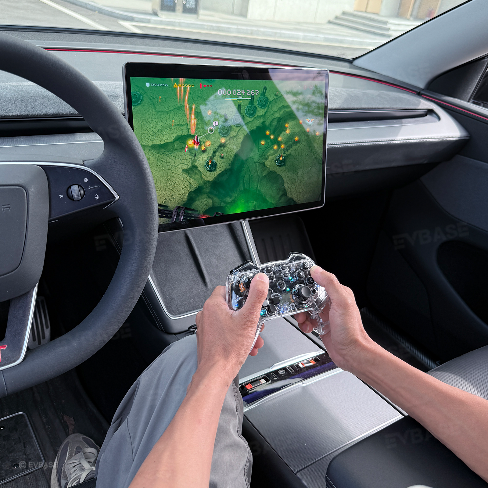 Wireless RGB Bluetooth Gaming Controller Gamepad 2.4GHz Wireless USB Receiver for Tesla Model Y Juniper & 3/Y/S/X/Cybertruck