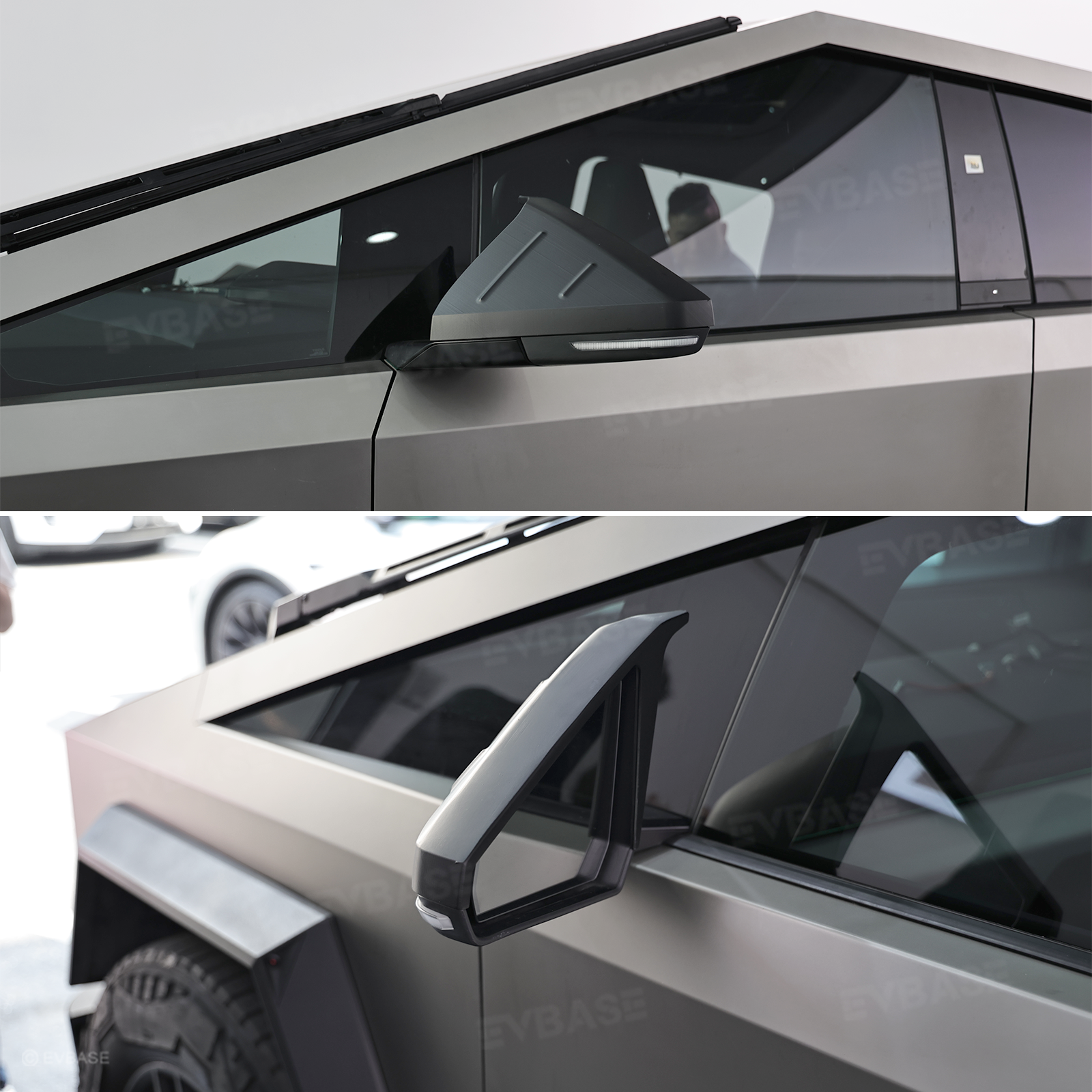 Cybertruck Side Mirror Cover Futuristic Tactical Horn-Style Rearview Mirror Caps ABS Protective Overlay
