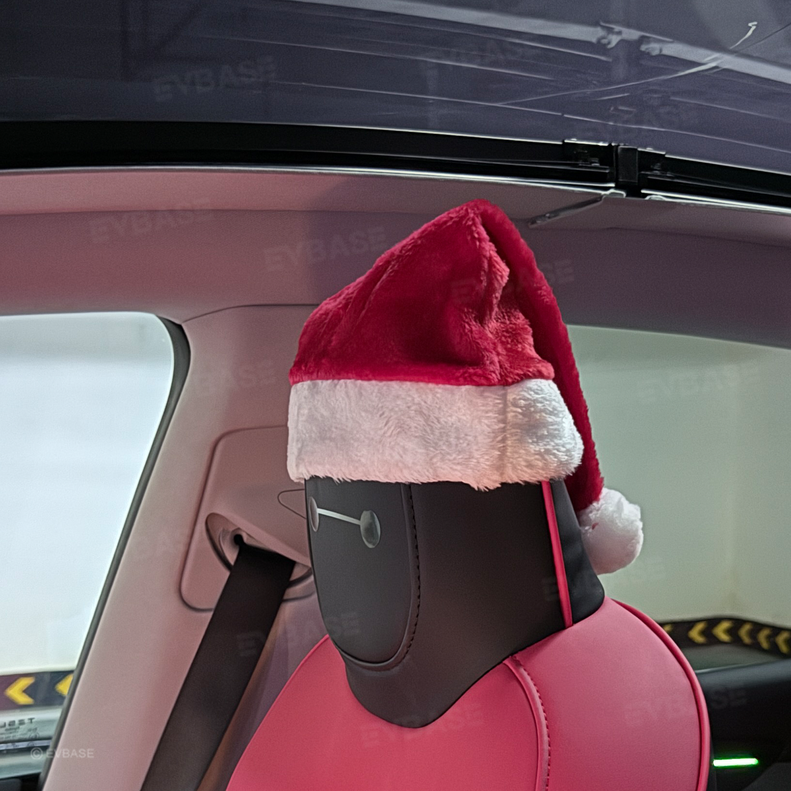 Red Christmas Hat Headrest for Tesla Model 3/Y/X/S Seats Festive Pair Included