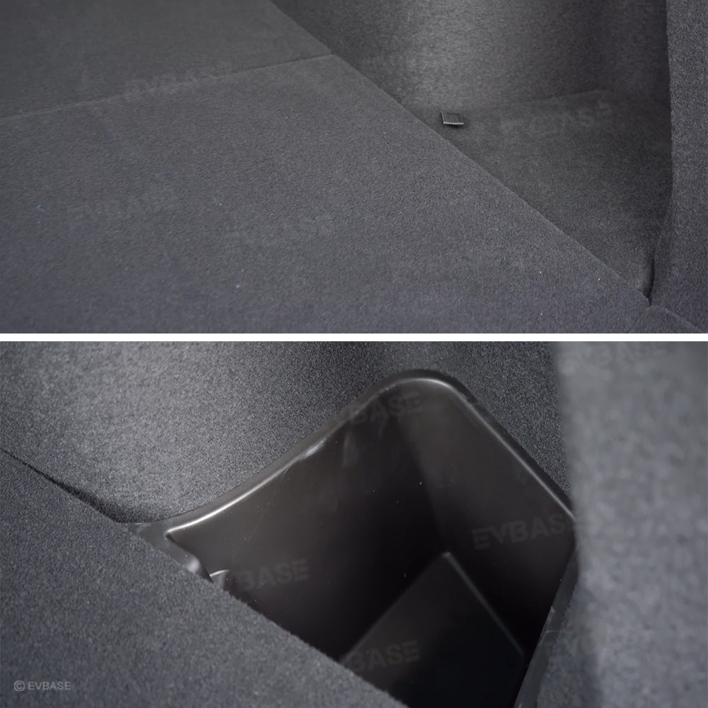 Model Y Juniper Trunk Side Storage Box & Side Door Organizer Tray & Rear Seat Trash Can
