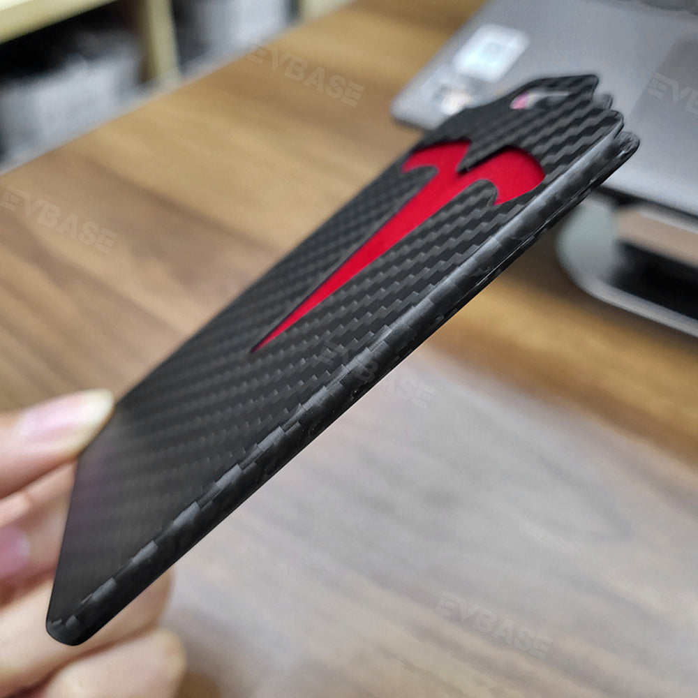 Key Card Holder Real Carbon Fiber Card Case Keychain Protective Card Sleeves for Tesla