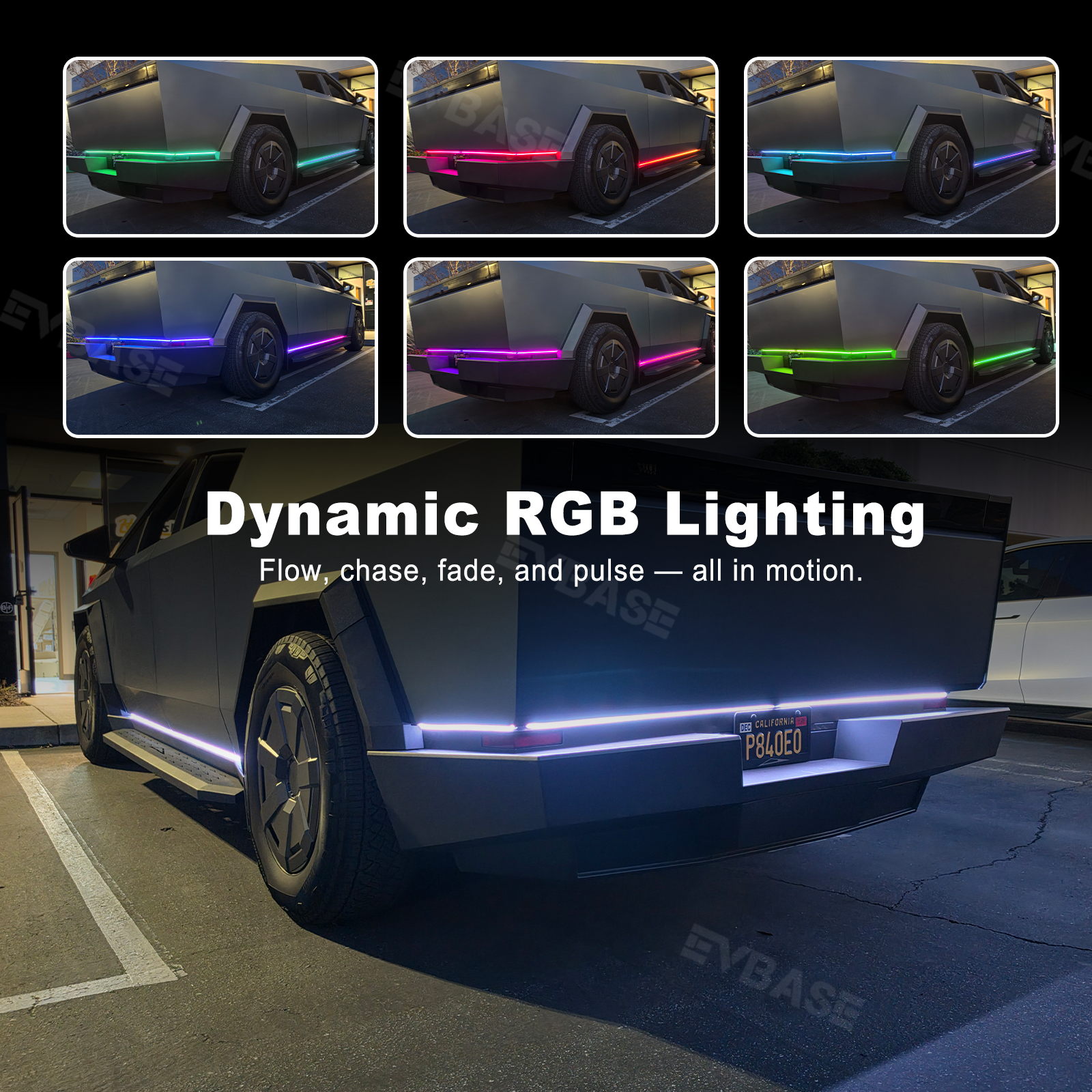 Cybertruck Profile LED Light Kit RGB Chasing Ambient Lighting Exterior Rock Lights with Smart APP Control