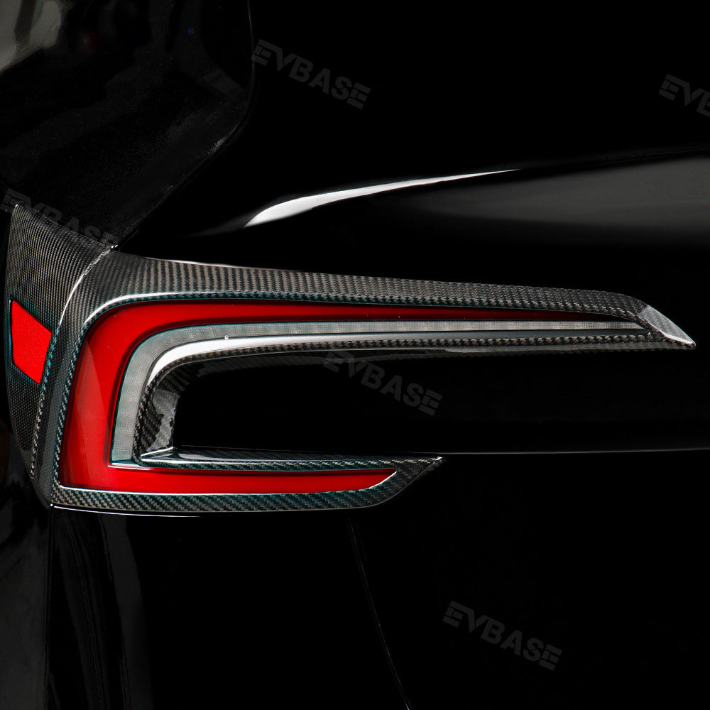 EVBASE Model 3 Highland Rear Tail Light Cover Real Carbon Fiber Overlays Frame Decorative Trim For Tesla