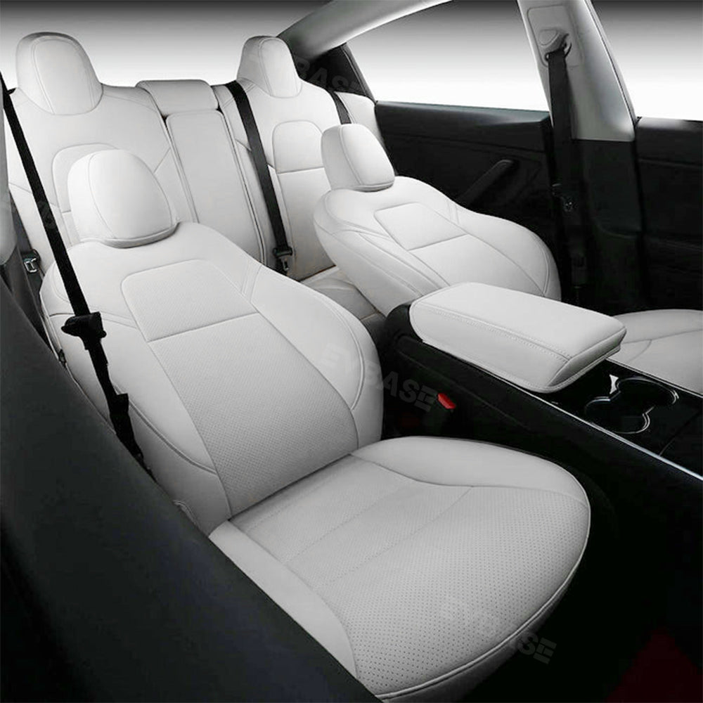 EVBASE Custom Seat Covers NAPPA Leather Seat Protector Interior Accessories For Tesla Model 3