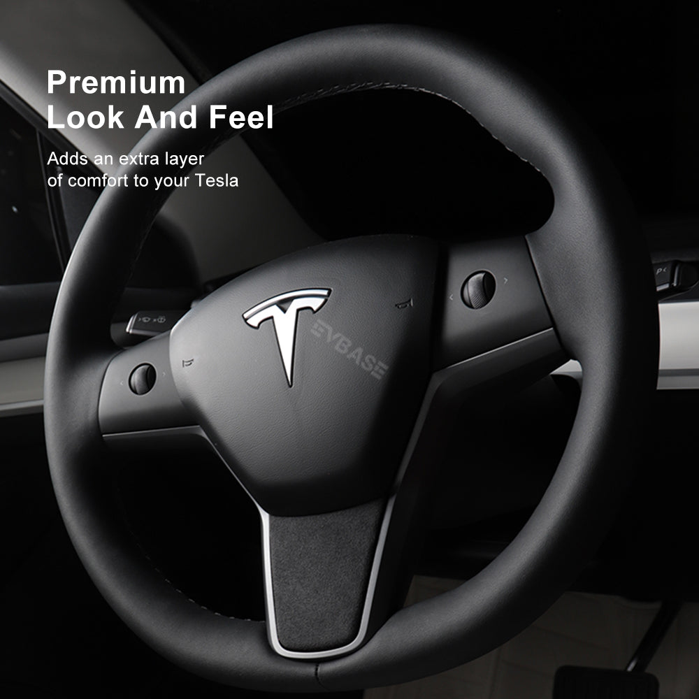 Customized Model 3 Y Steering Wheel Middle frame Cover Alcantara Suede Cover for Tesla
