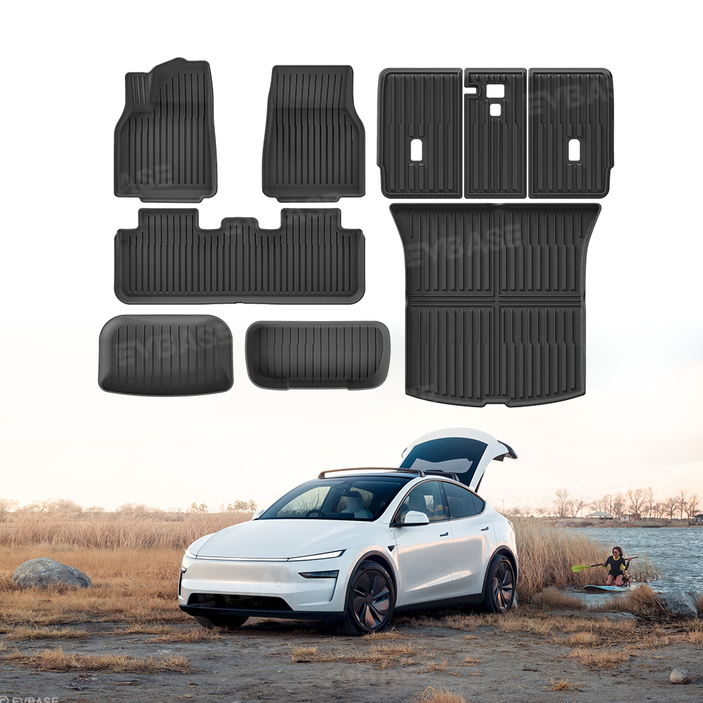 Model Y Juniper Floor Mat TPE Anti-Slip Trunk Mat Cargo Liner Back Seat Cover All Weather Protection