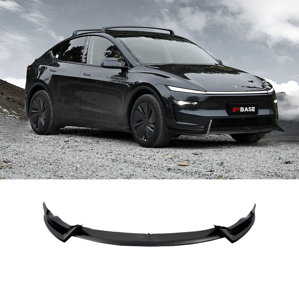EVBASE Tesla Model Y Front Bumper Lip Fascia Front Lip Spoiler ABS Sport Body Kit Front Apron Model 3