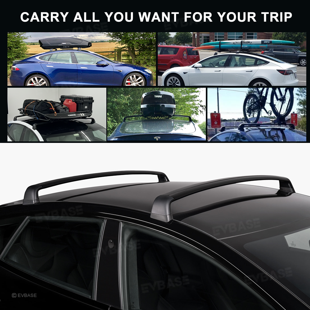Model S Roof Rack Lockable Cross Bars OEM-Style Aluminum Alloy Luggage Cargo Carrier for Tesla