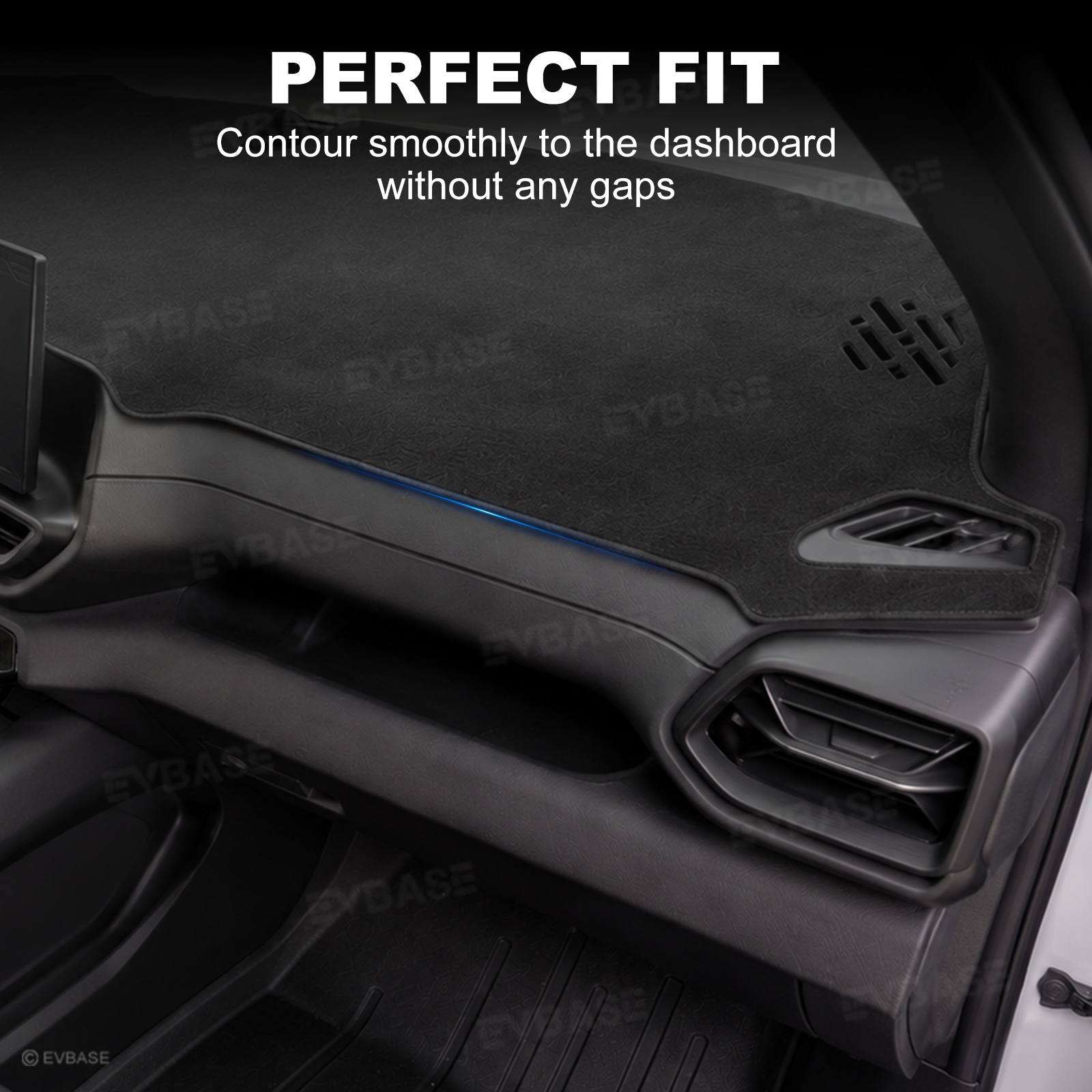 Dash Cover for Silverado EV Suede Dashboard Mat Non-Slip Carpet Sunshield Glare UV Rays Protector