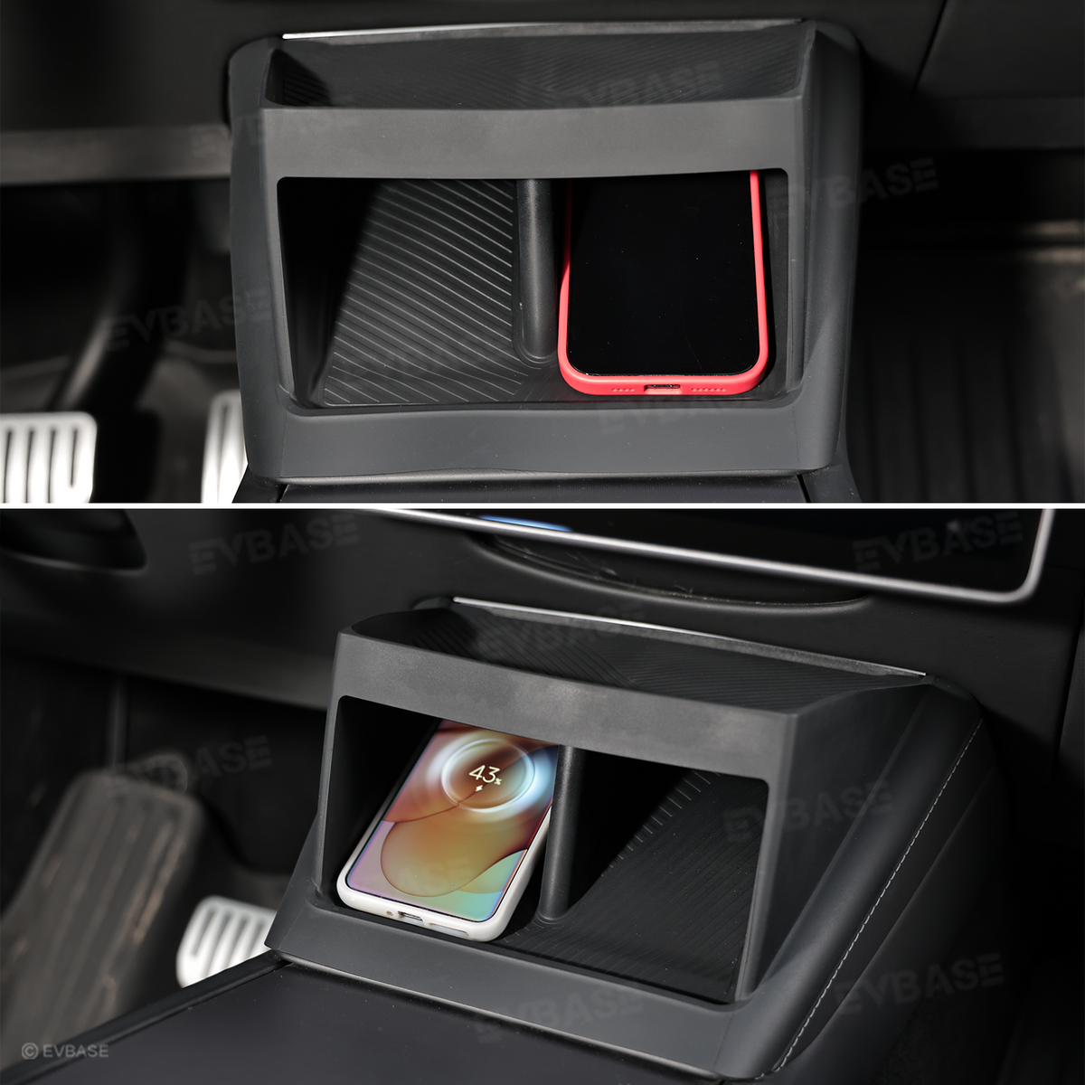 Model Y Juniper/ 3 Highland/ Y L Under-Screen Storage Organizer with Center Console Wireless Charging Pad Liner