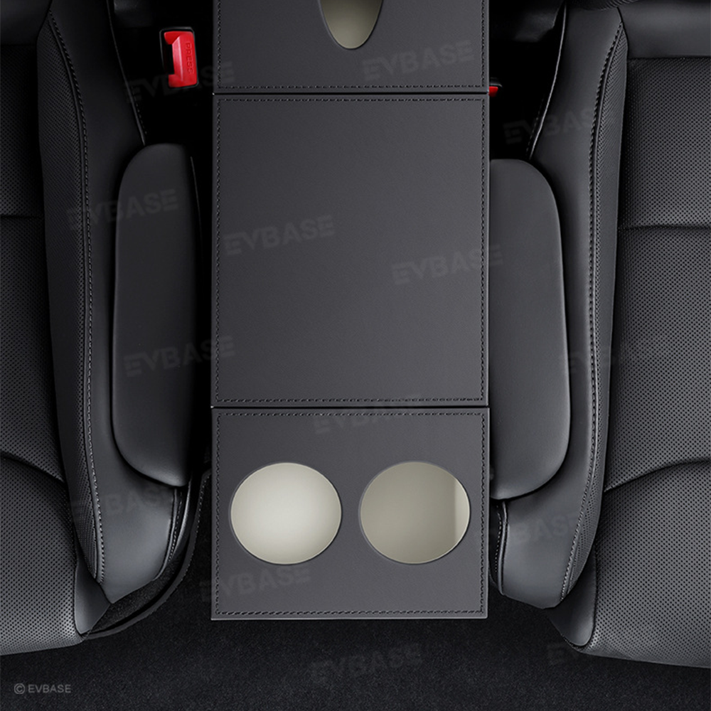 Model Y L Second-Row Center Aisle Storage Organizer Double-Layer Storage Box with Cup Holders