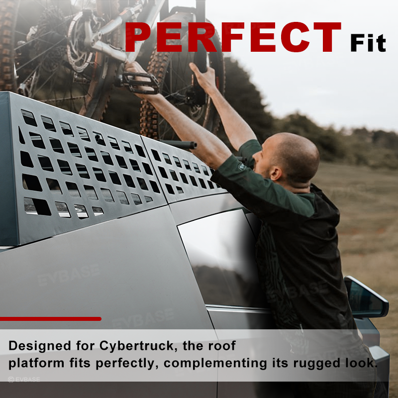 Cybertruck Roof Platform Cargo Rack System 2.0 With Molle Panel for Tesla Cybertruck Exterior Accessories EVBASE
