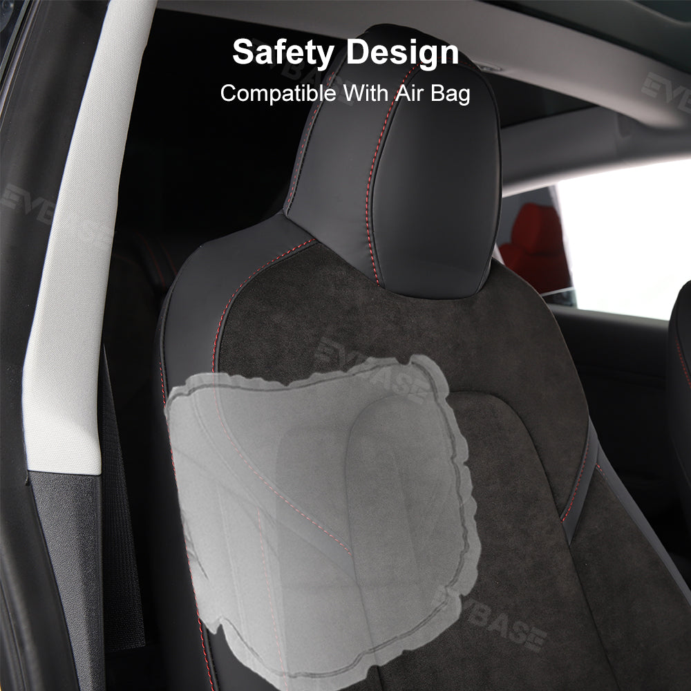 Model Y Seat Covers NAPPA Leather Suede All-Inclusive Breathable Seat Protector Full Set for Tesla