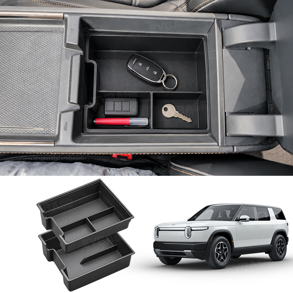 Center Console Organizer for Rivian R2 Center Console Armrest Two-Tier Storage Tray Insert