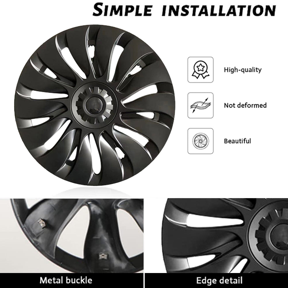 4PCS New Tesla Model Y Wheel cap Überturbine Wheel Covers 19inch Model Y Gemini Wheel Cover Matte