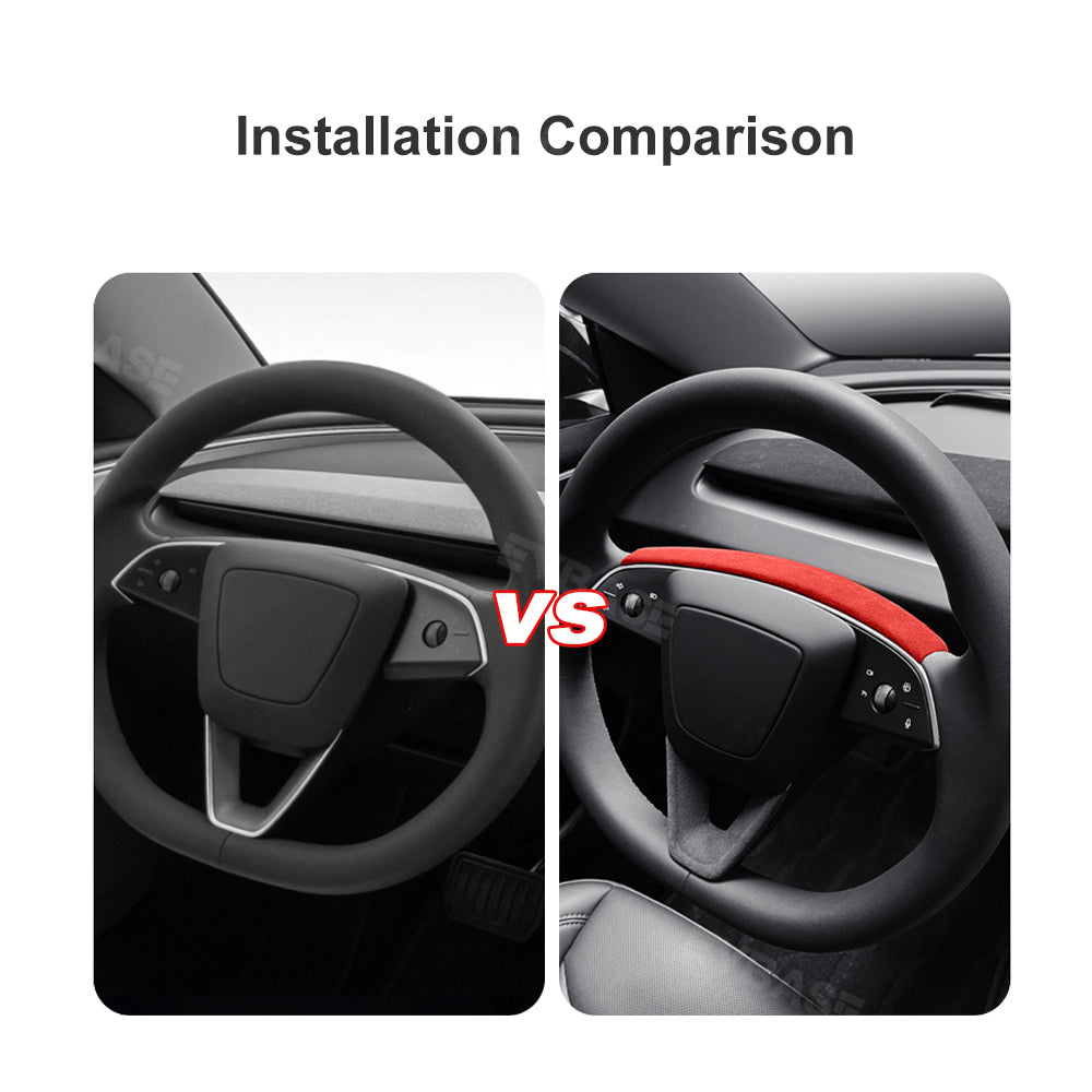 Model 3 Highland Real Alcantara Steering Wheel Cover Wrap Tesla Interior Accessories