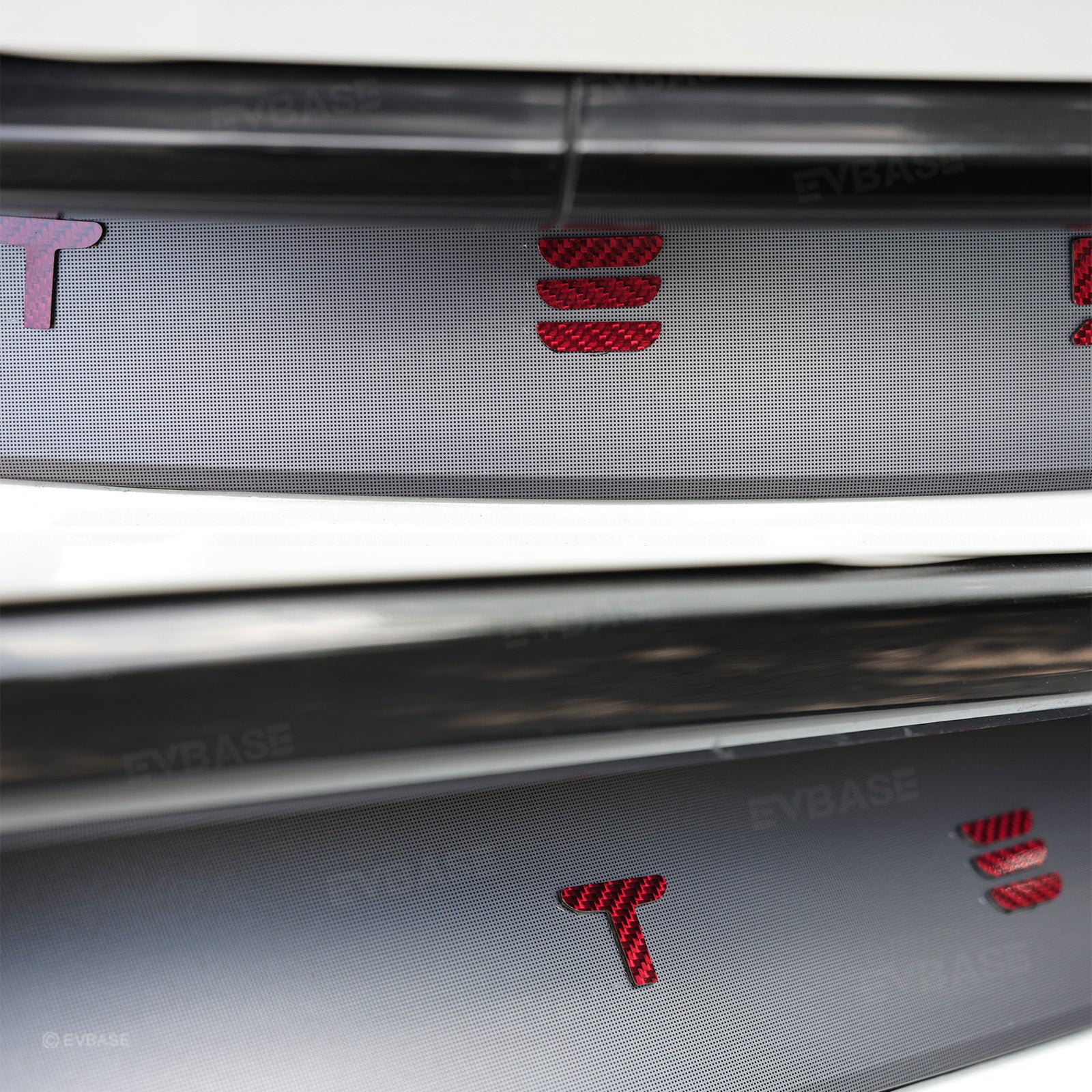 Model Y Juniper Real Carbon Fiber Rear Spoiler Wing & Side Mirror Covers & T-E-S-L-A Lettering Tailgate Emblem Decal