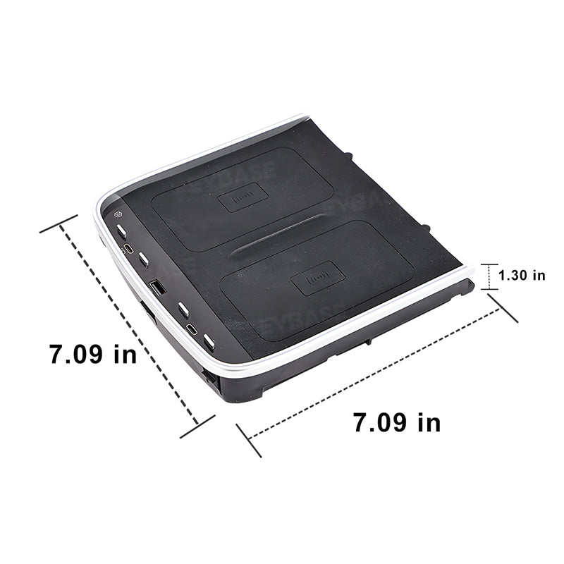 Wireless Charger for Rivian R1S R1T Center Console Armrest Dual Phone Charging Station With Ambient Light