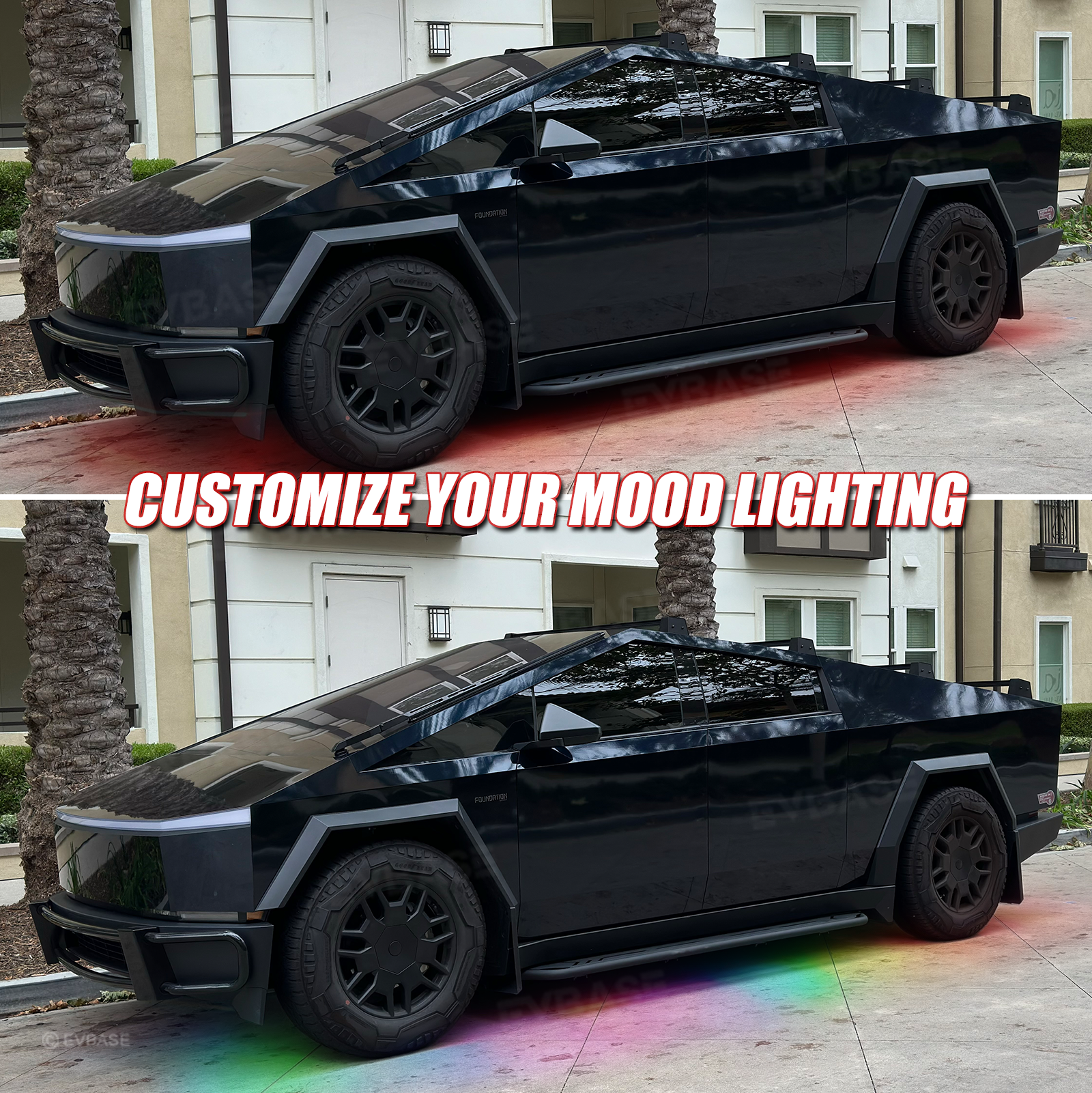 Cybertruck RGB Underglow LED Light Kit Underbody Ambient Lighting with No-Cutting-Required Wiring Adapter