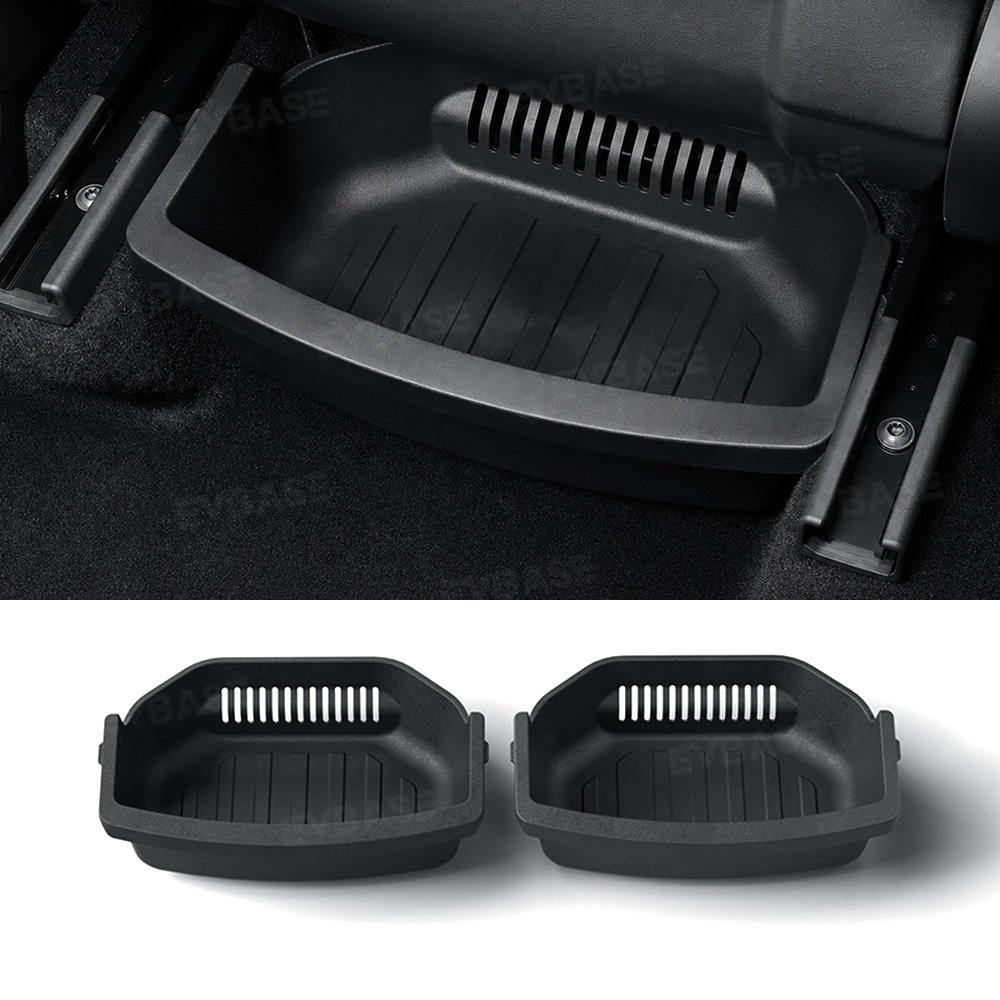 Model Y L Under Front Seat Storage Box Interior Organizer Tray Rear Backseat Trash Can