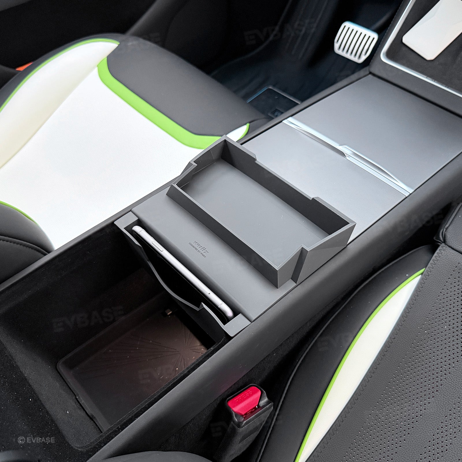 Model Y Juniper Center Console Organizer Tray Silicone Armrest Sunglasses & Card Storage Box for Tesla