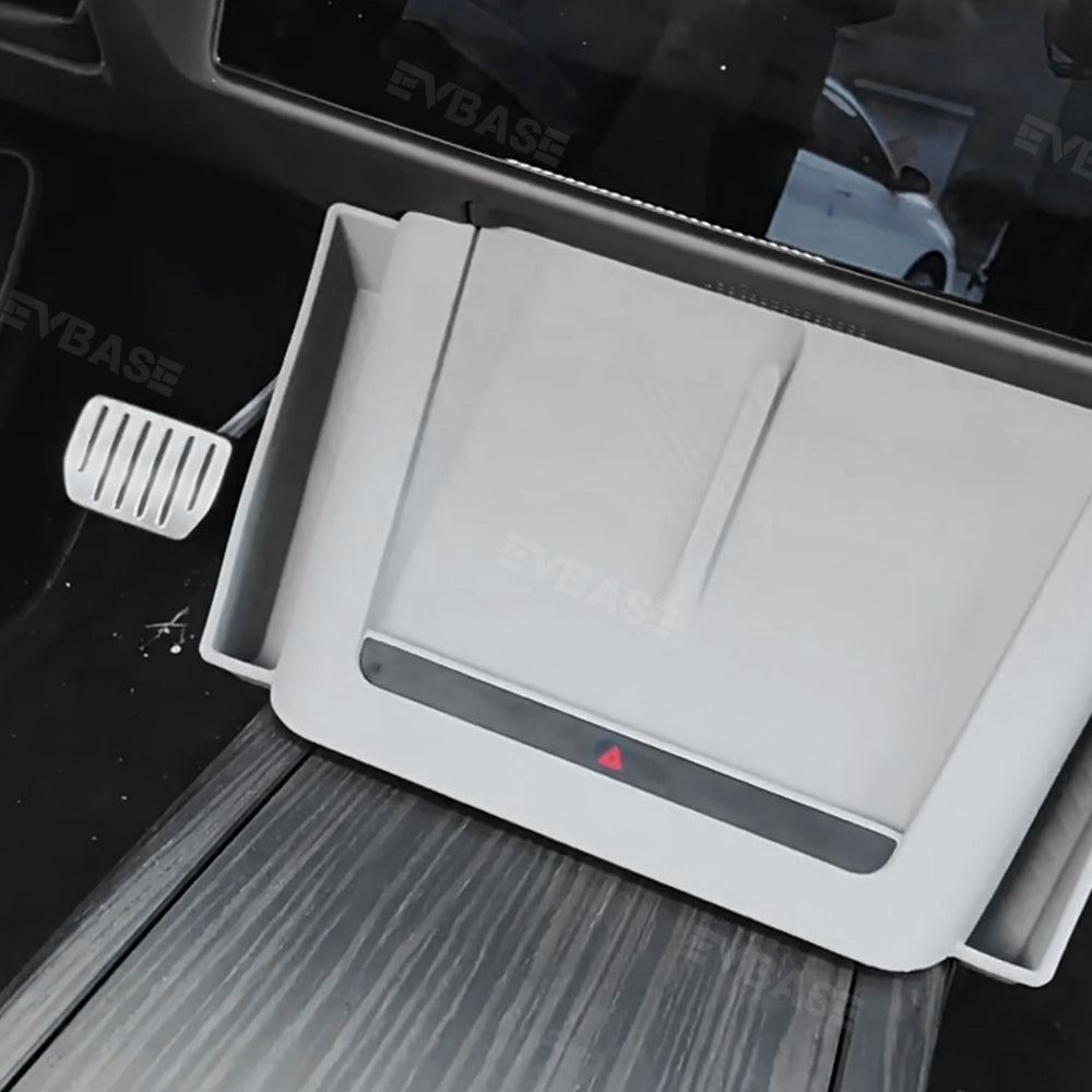 EVBASE Model S/X Wireless Charging Mat With Storage Box Center Console Organizer Silicone Side Tray for Tesla