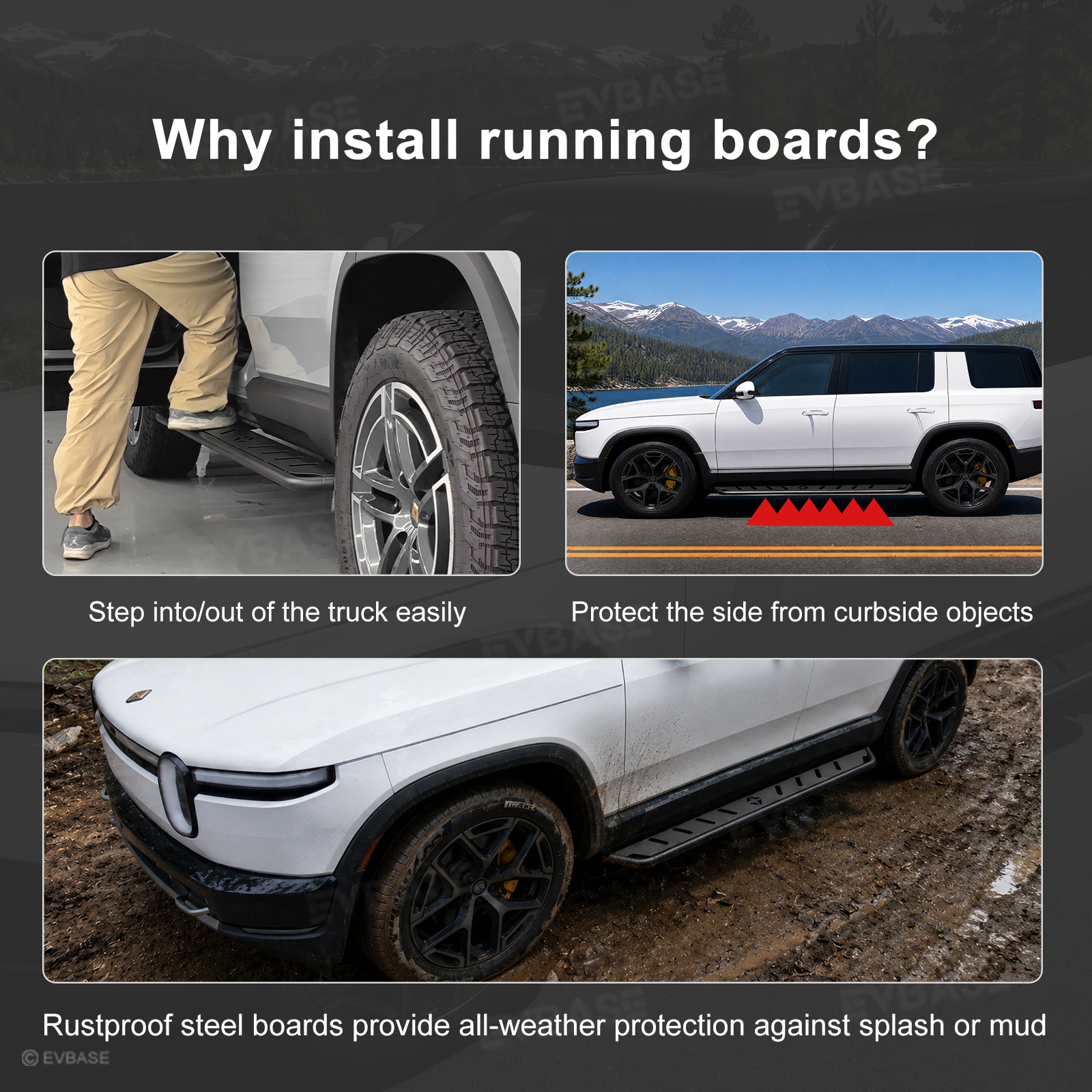 Running Boards for Rivian R2 Side Steps Heavy-Duty Non-Slip Nerf Bars Off-Road Accessories