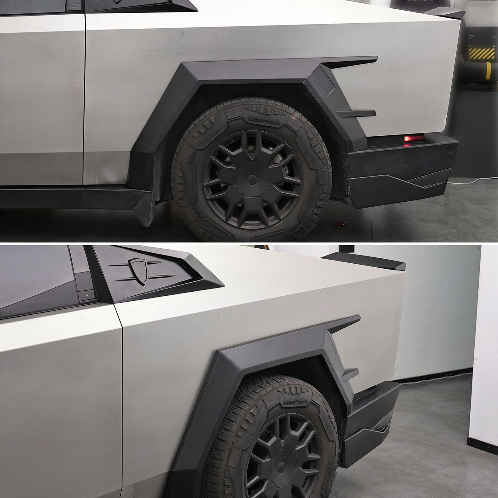 Cybertruck Armor Fender Flares Cover Off-Road Protection ABS Front & Rear Wheel Arches Eyebrow Protector Trim