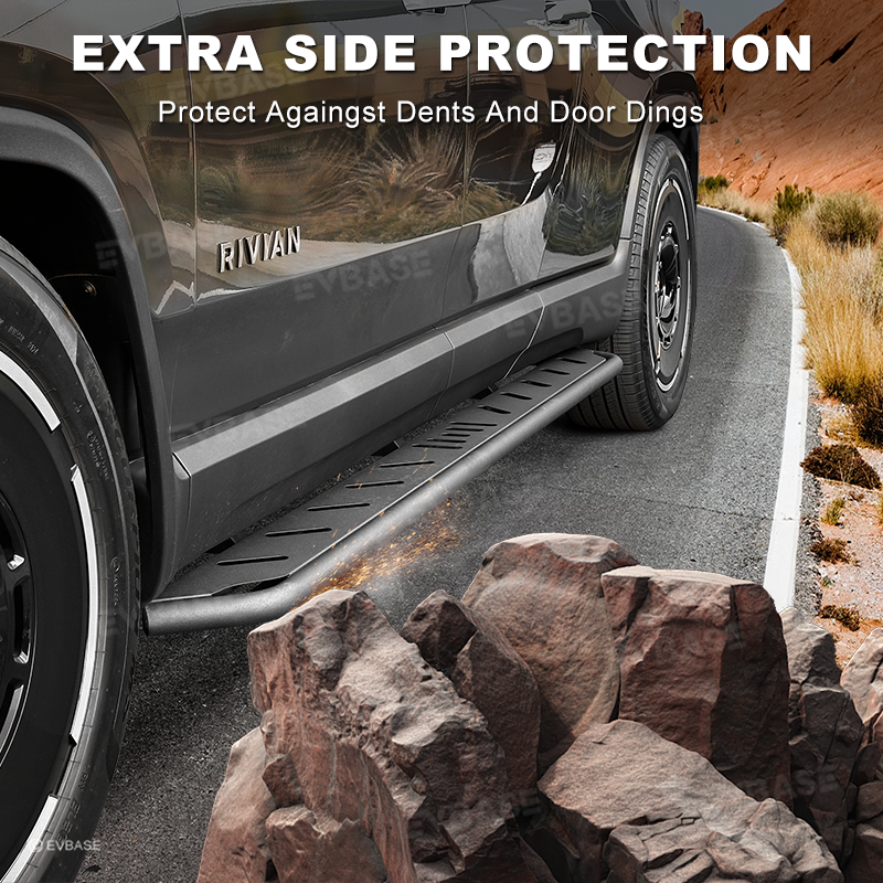 R1S R1T Rock Sliders Nerf Bars Side Step Underbody Protection Running Boards With Optional Lower Rocker Armor Panels For Rivian