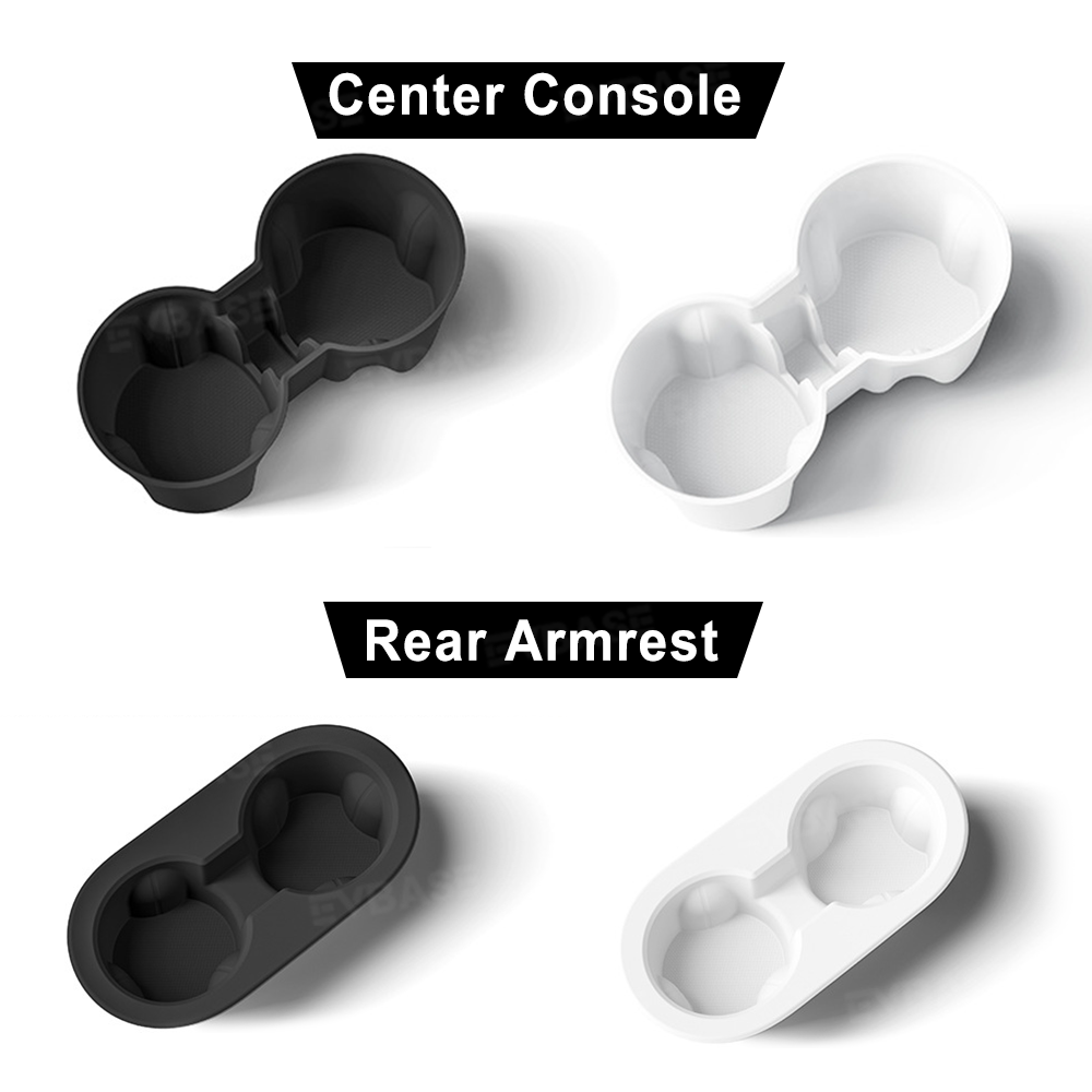 Model Y Juniper Cup Holder Center Console &Rear Armrest Cup Insert Silicone Tesla Water Bottle Organizer