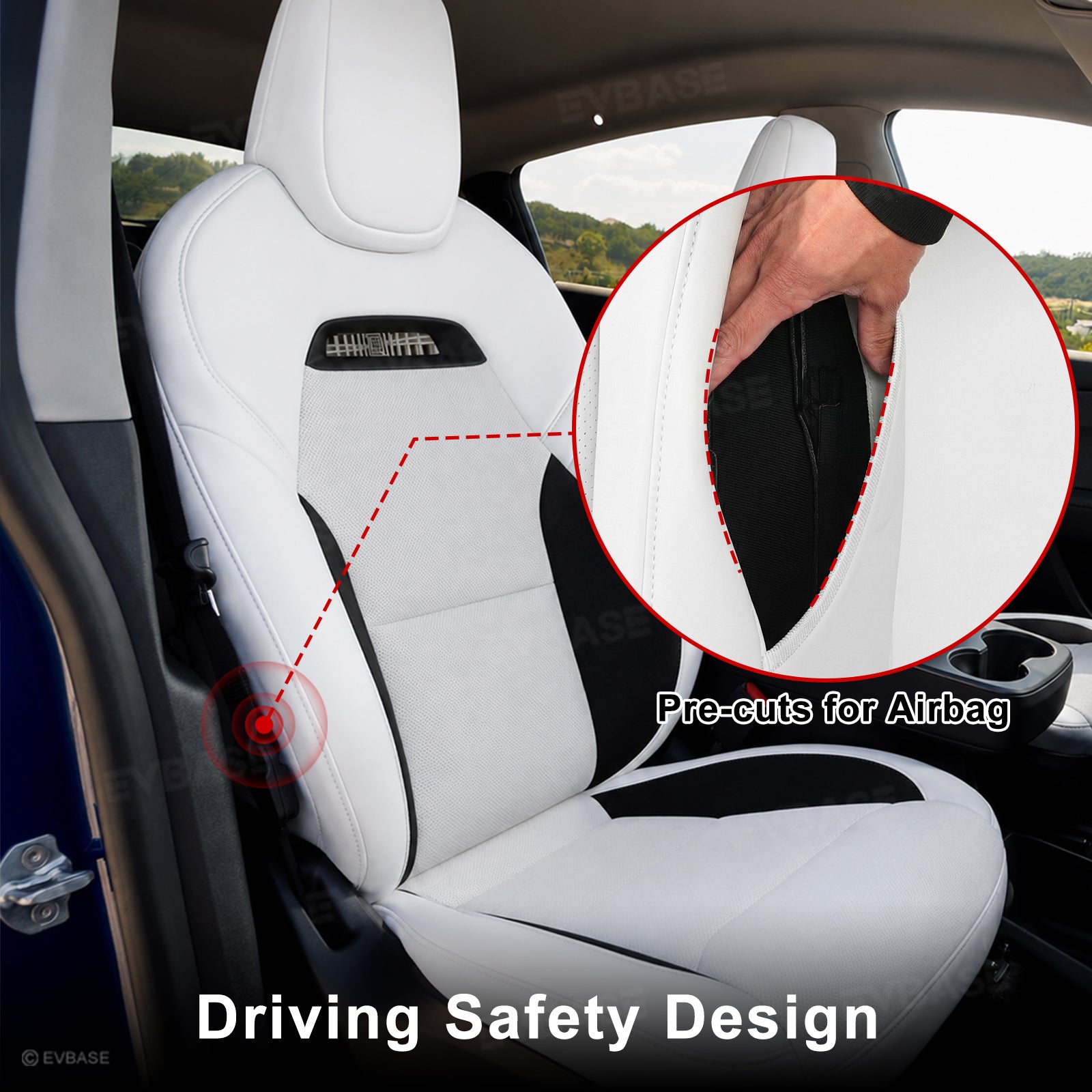 Model Y Juniper Standard Seat Covers Plaid Sports Style Seat Protector Nappa Leather Full Set Airbag Compatible