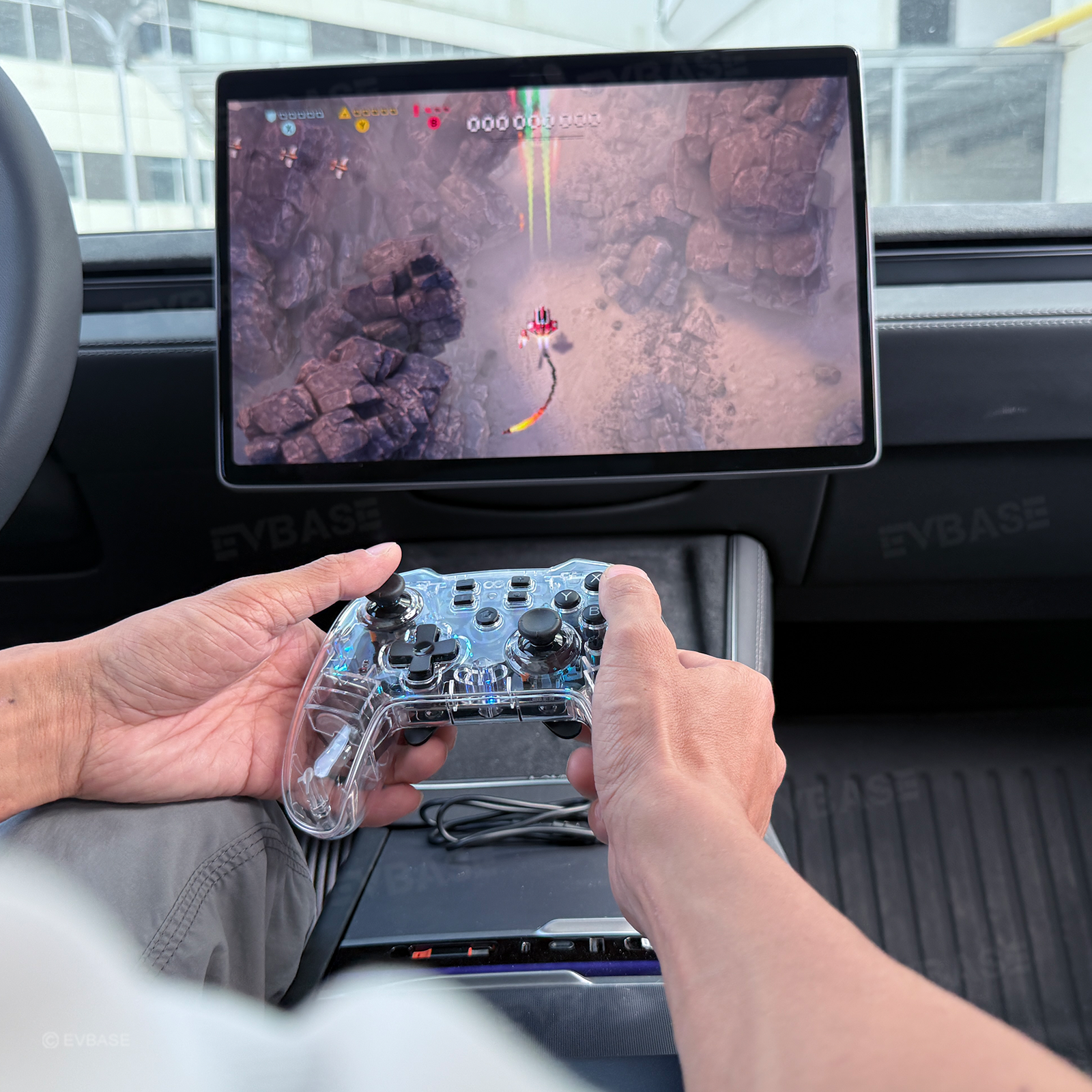 Wireless RGB Bluetooth Gaming Controller Gamepad 2.4GHz Wireless USB Receiver for Tesla Model Y Juniper & 3/Y/S/X/Cybertruck