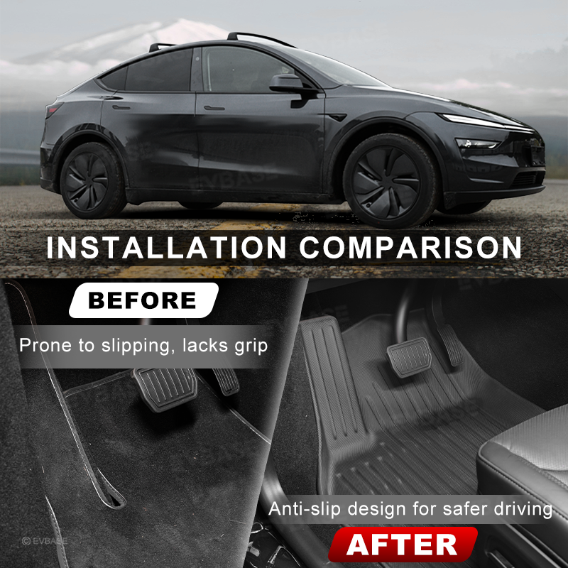 Model Y Juniper Floor Mat TPE Anti-Slip Trunk Mat Cargo Liner Back Seat Cover All Weather Protection