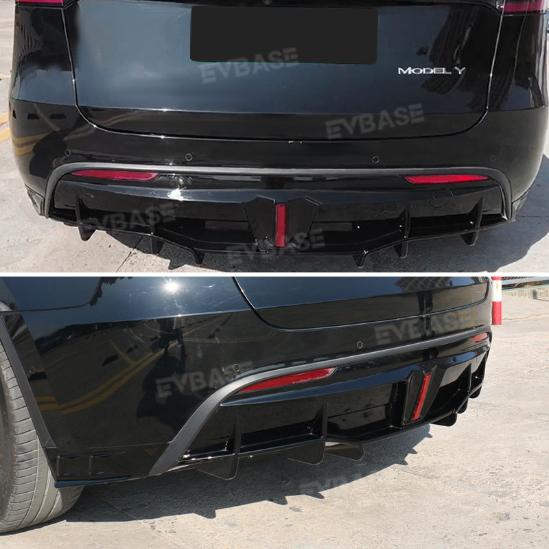 Model Y Rear Bumper Lip ABS Splitter Diffuser Apron Kit With Brake Lights for Tesla