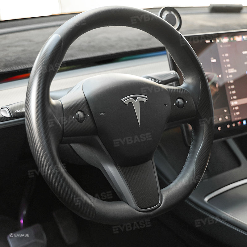 Model 3 Y Steering Wheel Trim Cover for Tesla Interior Accessories Carbon Fiber