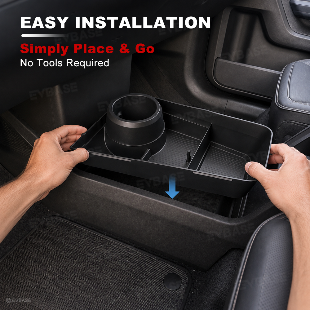 Lower Center Organizer for Rivian R2 Hidden Storage Box Interior Storage Insert Tray