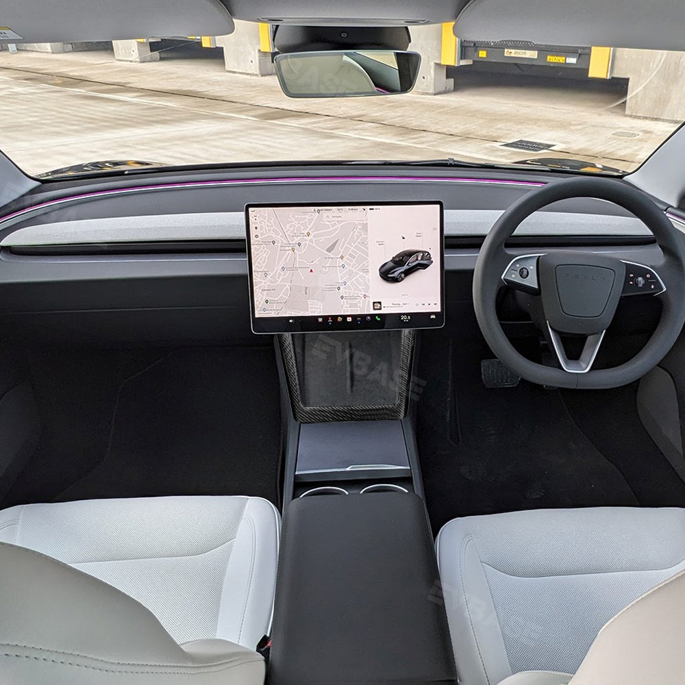 Model 3 Highland Center Console Charging Frame Cover Real Carbon Fiber Decorative Trim Charging Pad Frame Overlay for Tesla