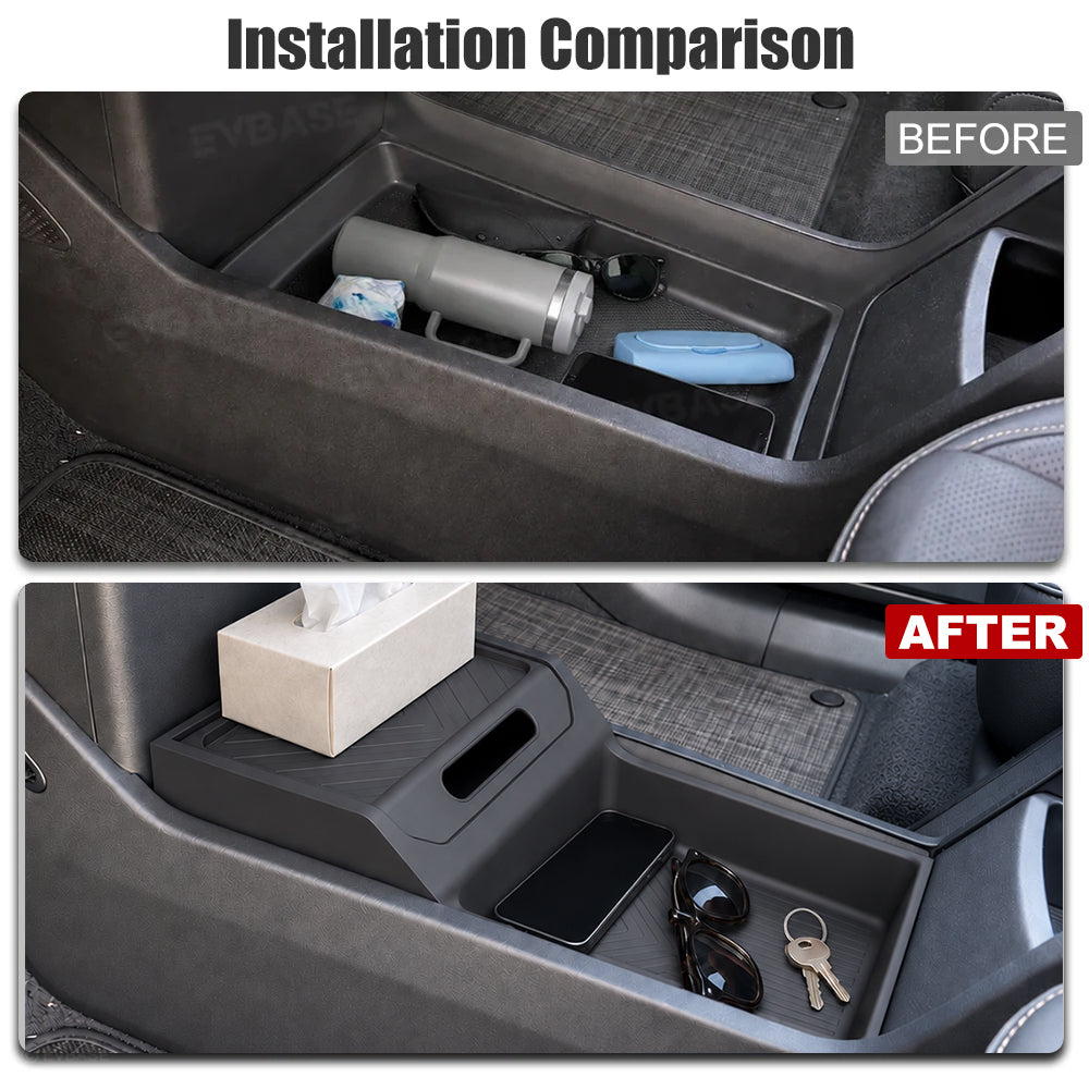 Lower Center Console Organizer 2.0 for Rivian R2 Under Console Storage Tray