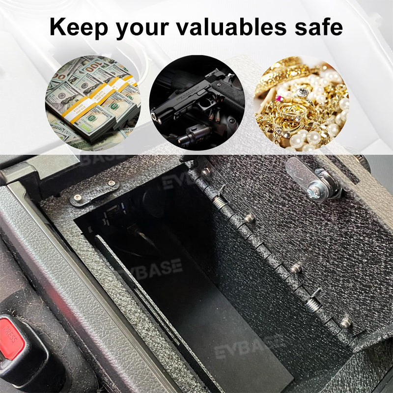 Safe Lockbox for R1T R1S Armrest Organizer Storage Box Center Console Safe Vault Anti-Theft Gun Safe Box for Rivian