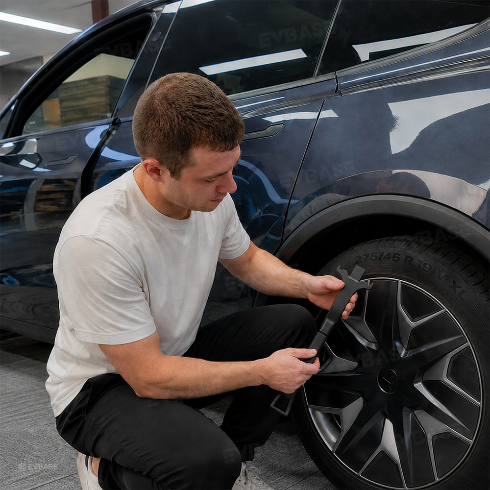 Model Y Juniper Wheel Cover Removal Tool Wheel Center Cap Removal Pry Bar Hubcap Repair Puller for Tesla Model Y/3/X/S