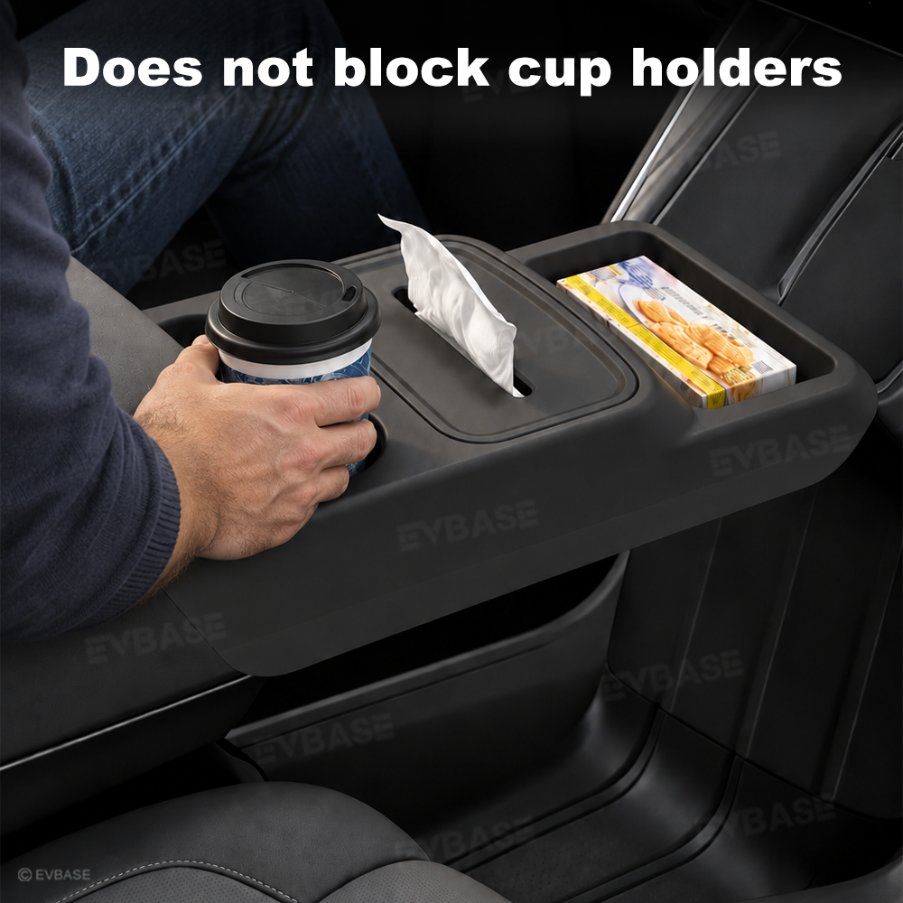 Model Y Juniper Standard Center Console Organizer Tray with Cup Holder & Tissue Box Holder