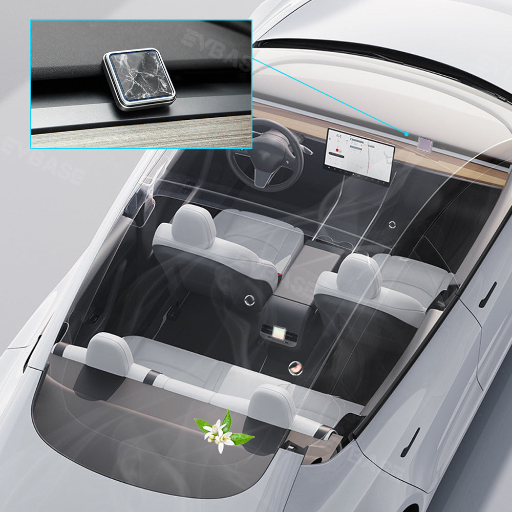 EVBASE Tesla Model 3 Y Air Freshener Fragrance Diffuser Air Outlet Vent Peach Scent Luminous Glow In The Drak
