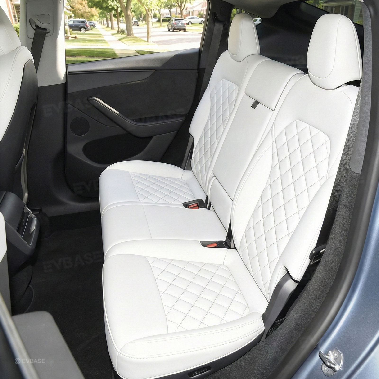 Model Y Juniper Seat Covers NAPPA Leather Full Coverage Seat Protector with Diamond Quilted Design