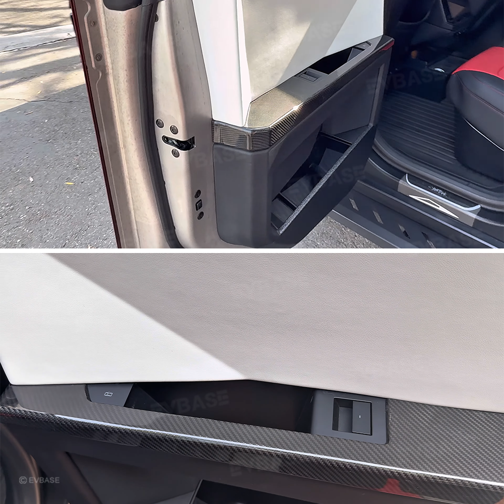 Tesla Cybertruck Door Panel Armrest Cover Real Carbon Fiber Lower Door Panel Overlays