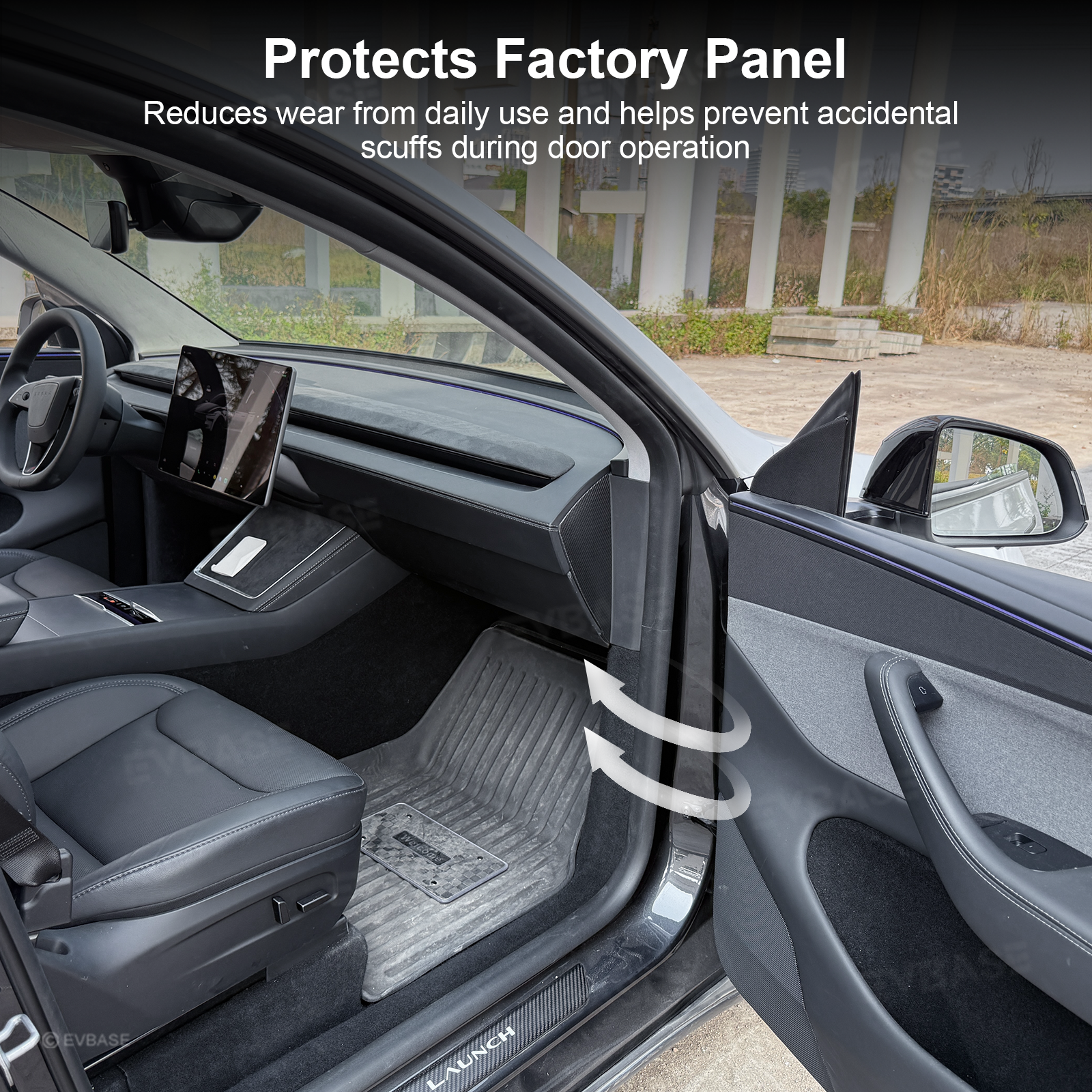 Model Y Juniper Dashboard Side Panel Trim Cover Real Carbon Fiber Front Door Slot Overlay