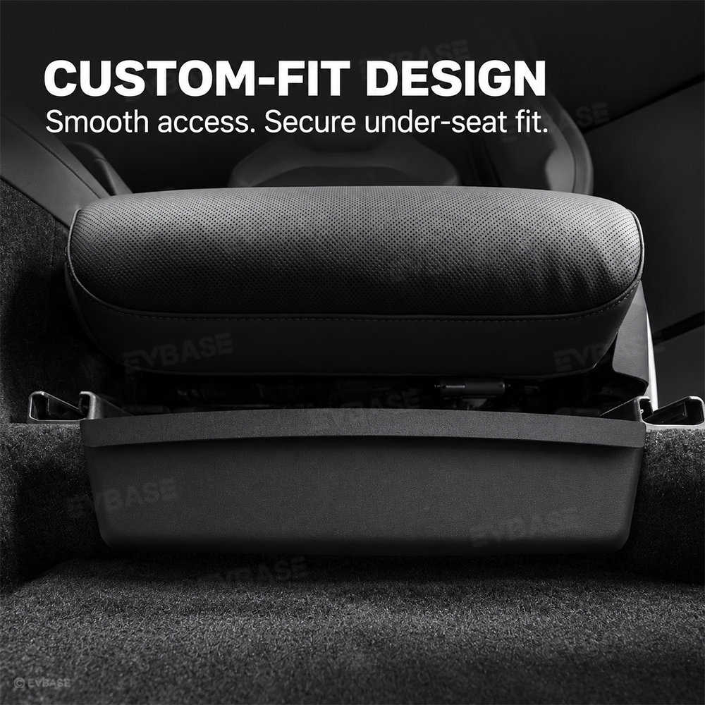 Model Y L Under Front Seat Storage Box Interior Organizer Tray Rear Backseat Trash Can