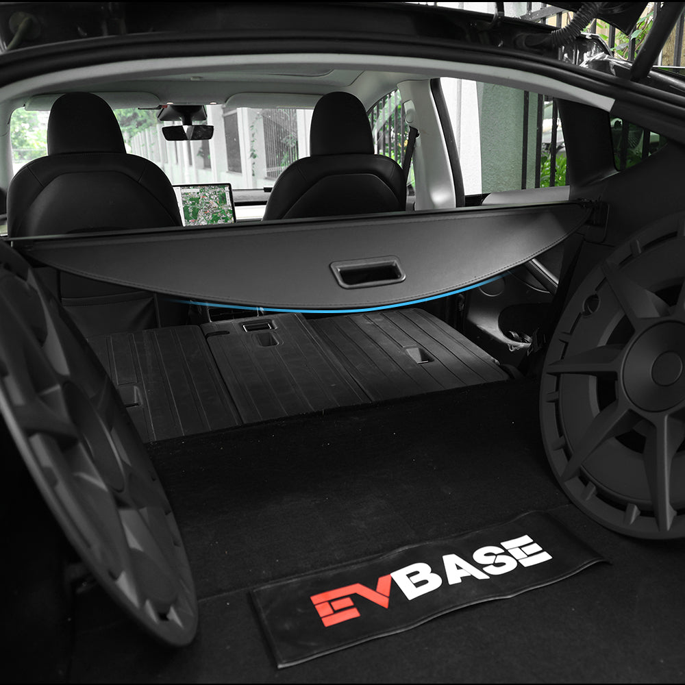 EVBASE Tesla Model Y Retractable Trunk Cargo Cover Rear Privacy Cargo Cover Shade Protector